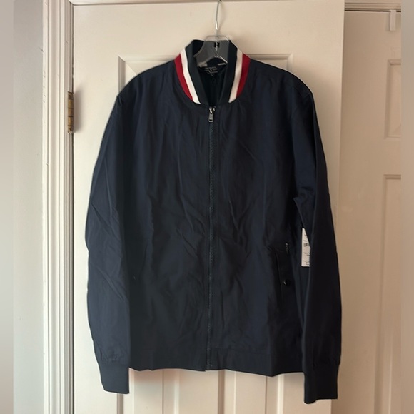 Designer Navy Blue Bomber Jacket (unworn) FREE SHIPPING! - Picture 1 of 1